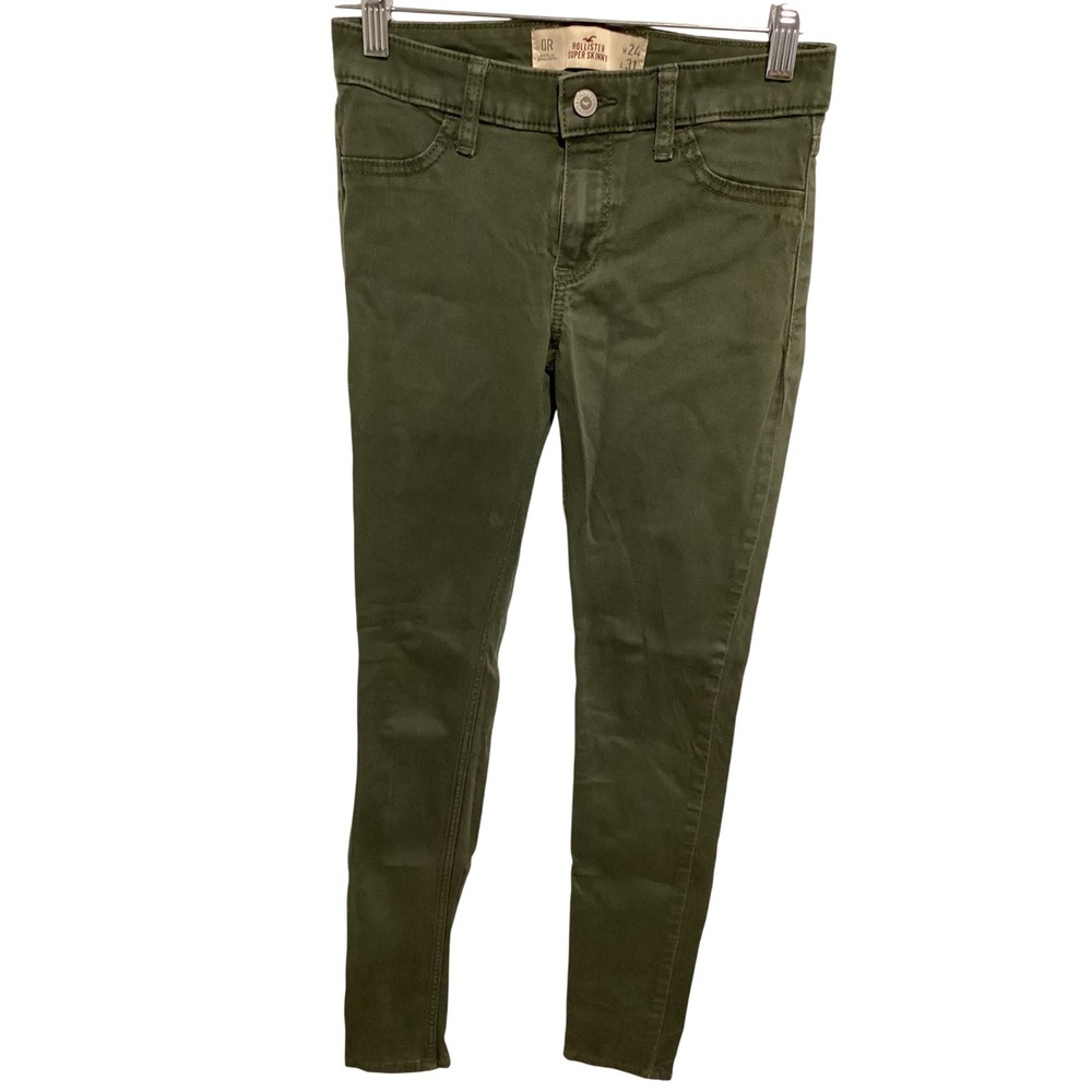 Hollister Women‎ Olive Green Super Skinny Pants Size 26